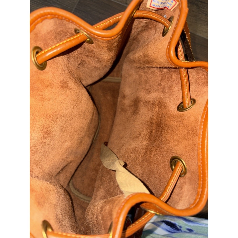 Dooney & Bourke Brown Leather Drawstring Bucket Bag Shoulder Vintage USA Classic - Picture 11 of 12